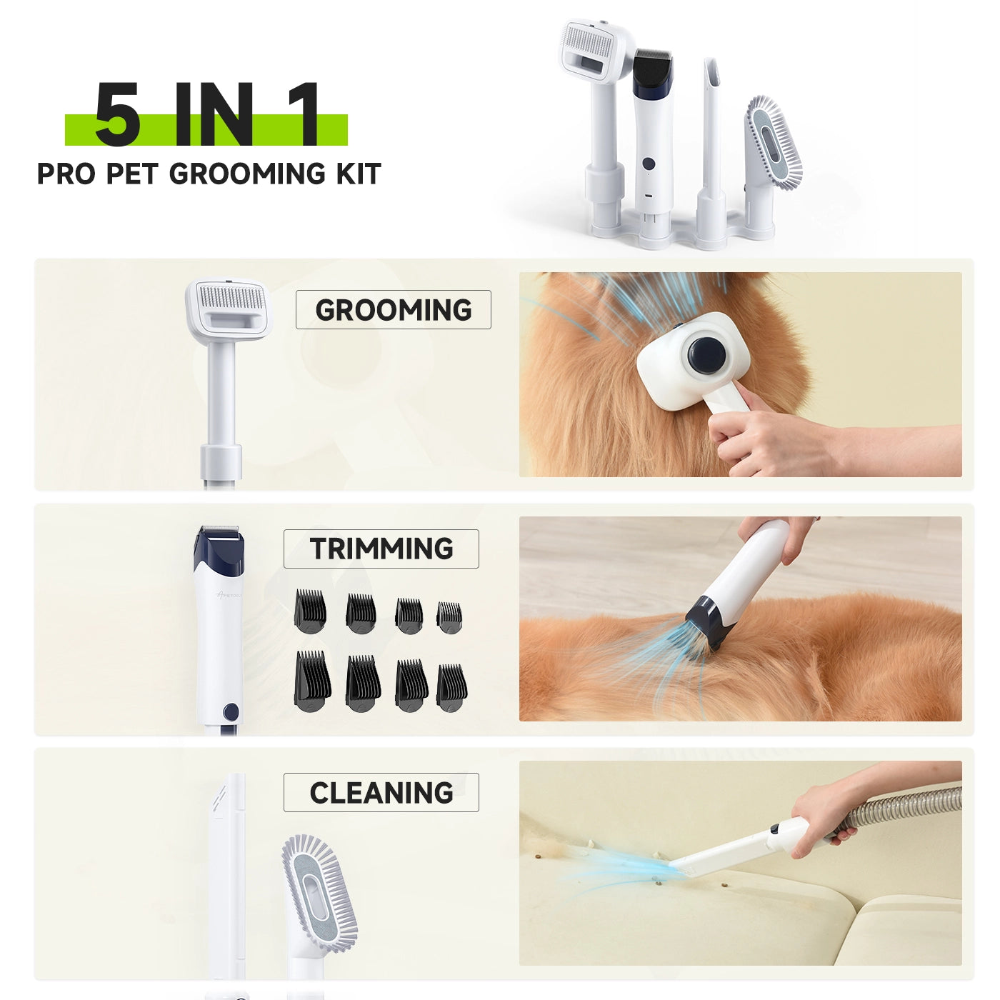 5-In-1 Pet Grooming Vacuum